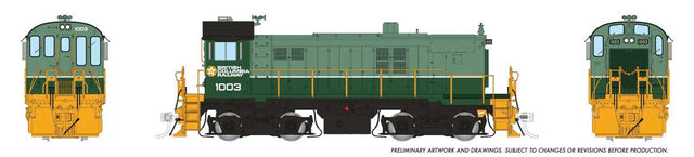 MLW S13 - Standard DC -- BC Rail #1003 (2-Tone Green, white, yellow)