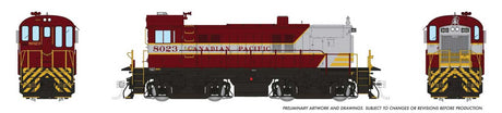 MLW RS23 - Standard DC -- Canadian Pacific #8023 (maroon, gray, yellow, Block Lettering)
