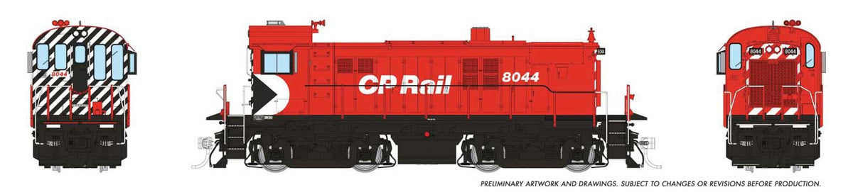 MLW RS23 - Standard DC -- Canadian Pacific #8044 (Action Red, white, 5" Stripes, Cab Multimark)