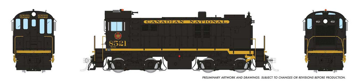 MLW S13 - Sound and DCC -- Canadian National #8521 (As-Delivered, black, yellow)