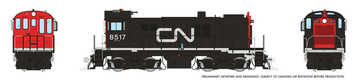 MLW S13 - Sound and DCC -- Canadian National #8517 (black, red, white, Noodle Logo)