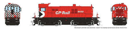 MLW RS23 - Sound and DCC -- Canadian Pacific #8032 (Action Red, white, 5" Stripes, Cab Multimark)
