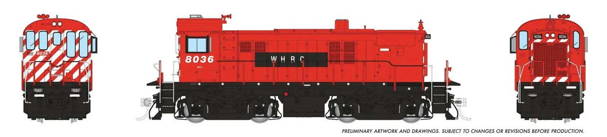 MLW RS23 - Sound and DCC -- Windsor & Hantsport #8036 (Patched Ex-CP, red, white, black)