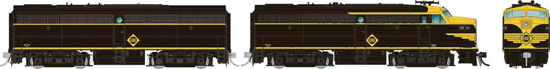 Alco FA1-FB1 Set - Standard DC -- Erie 725D, 725C (black, yellow Wings)