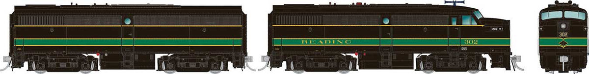 Alco FA1-FB1 Set - Standard DC -- Reading 302, 302B (black, green)