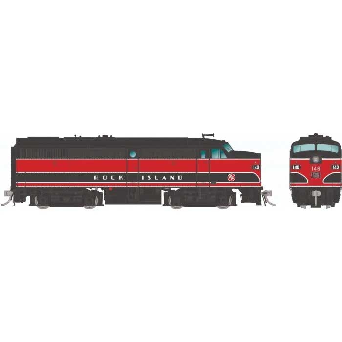 Alco FA1 - Standard DC -- Rock Island #154 (black, red)