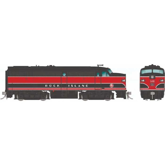 Alco FA1 - Standard DC -- Rock Island #154 (black, red)