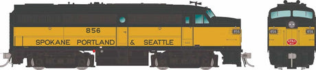 Alco FA1 - Standard DC -- Burlington Northern #4108 (Patched Ex-SP&S, yellow, Pullman Green)