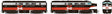 Alco FA1-FB1 Set - LokSound and DCC -- New Haven 0407, 0452 (McGinnis Scheme, black, vermillion, white)