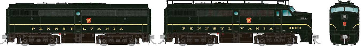 Alco FA1-FB1 Set - LokSound and DCC -- Pennsylvania Railroad 9607A, 9607B (Single Stripe, Brunswick Green)