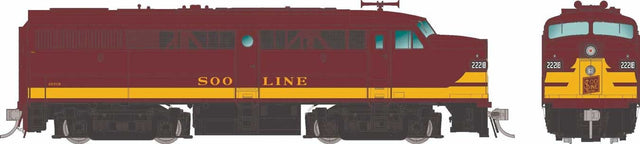 Alco FA1 - Sound and DCC -- Soo Line #2222A (maroon, gold)
