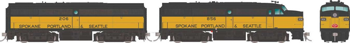 Alco FA1-FB1 Set - Sound and DCC -- Spokane, Portland & Seattle #856, 201 (yellow, Pullman Green)