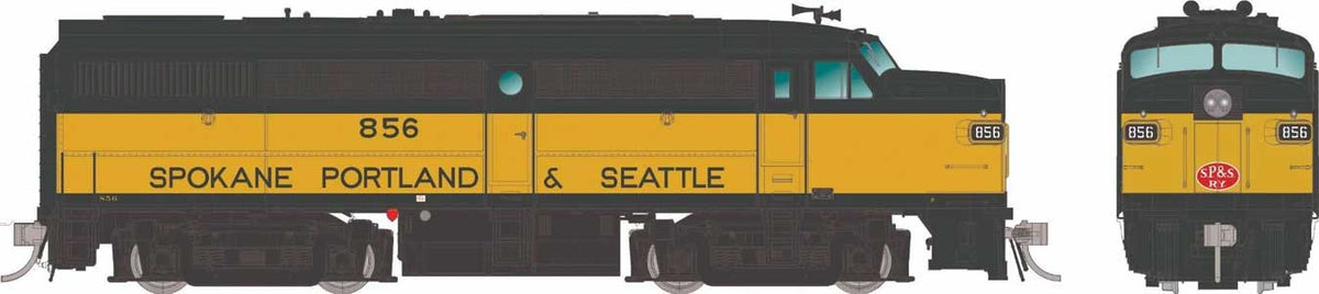 Alco FA1 - Sound and DCC -- Burlington Northern #4108 (Patched Ex-SP&S, yellow, Pullman Green)