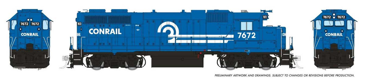EMD GP38 Low Nose w/Extended Cab - Standard DC -- Conrail #7905 (blue, white)