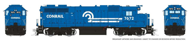 EMD GP38 Low Nose w/Extended Cab - Standard DC -- Conrail #7905 (blue, white)