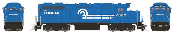 EMD GP38 Low Nose - Sound and DCC -- Conrail #7832 (blue, white)