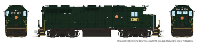 EMD GP38 Low Nose w/Extended Cab - Sound and DCC -- Pennsylvania-Reading Seashore Lines #2001 (Brunswick Green)