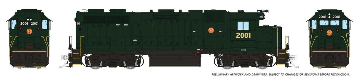 EMD GP38 Low Nose w/Extended Cab - Sound and DCC -- Pennsylvania-Reading Seashore Lines #2007 (Brunswick Green)