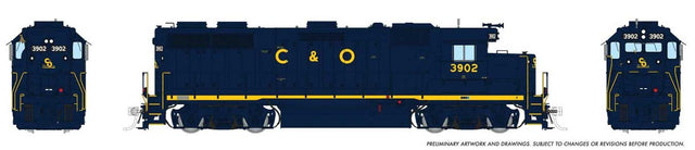 EMD GP39 - Sound and DCC -- Chesapeake & Ohio: #3902 (blue, yellow)