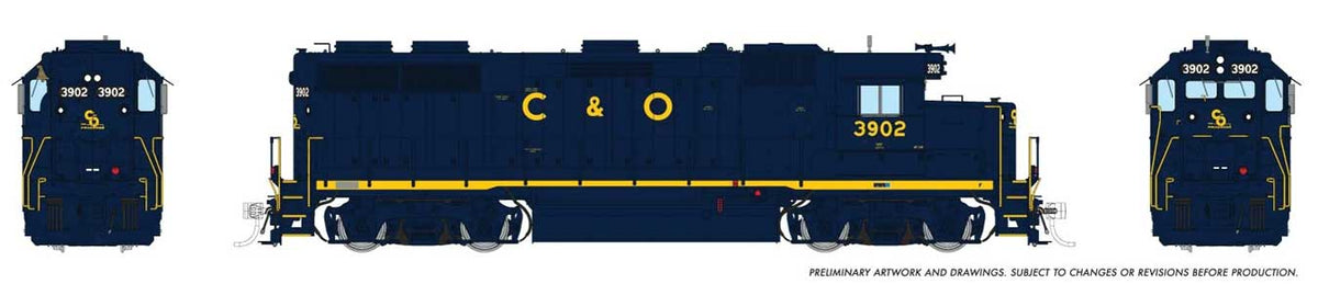 EMD GP39 - Sound and DCC -- Chesapeake & Ohio: #3910 (blue, yellow)