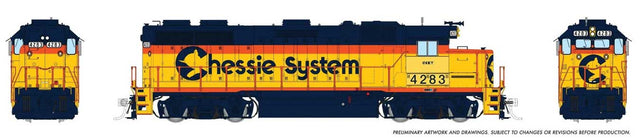 EMD GP39 - Sound and DCC -- CSX #4296 (Patched Ex-Chessie, yellow, vermillion, blue)