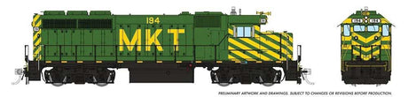 EMD GP40 - Standard DC -- Missouri-Kansas-Texas #194 (green, yellow)
