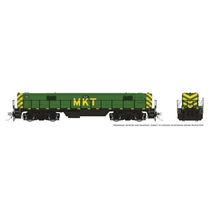 EMD GP40 and Slug - Standard DC -- Missouri-Kansas-Texas #226, 501 (green, yellow)-2