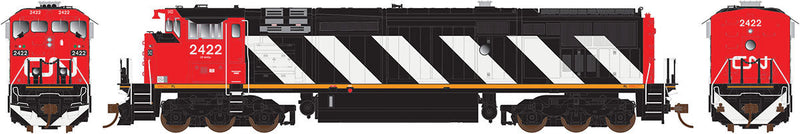 GE Dash 8-40CM Draper Taper w/Sound & DCC - Prime Movers -- Canadian National #2418 (Stripes, black, red, white)