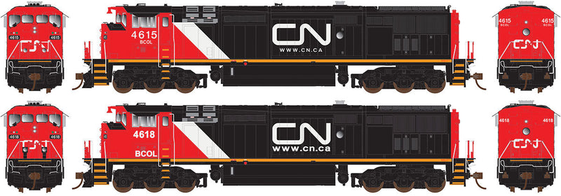 GE Dash 8-40CM Draper Taper w/Sound & DCC - Prime Movers -- Canadian National BCOL #4618 (black, red, white, yellow Frame Stripe)