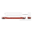 Gunderson 53' Husky Stack Well Car with Containers - Ready to Run -- Canadian Pacific (red, White/Red Stripe)