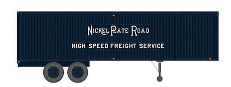 Fruehauf 35' Integral-Post Volume Van Trailer - Assembled -- Nickel Plate Road 3 (blue, High Speed Freight Service Slogan)