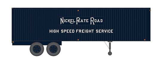 Fruehauf 35' Integral-Post Volume Van Trailer - Assembled -- Nickel Plate Road 3 (blue, High Speed Freight Service Slogan)