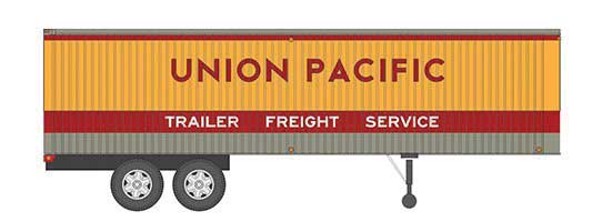 Fruehauf 35' Integral-Post Volume Van Trailer - Assembled -- Union Pacific 2 (Armour Yellow, red, gray, Trailer Freight Service)