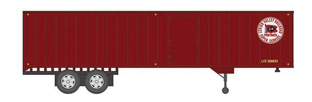 Fruehauf 40' Exterior-Post Volume Van Trailer, Side Door - Assembled -- Lehigh Valley 3 (Tuscan, Piggyback Flag Logo)