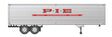 Fruehauf 40' Fluted-Side Volume Van Trailer - Assembled -- Pacific Intermountain Express 3 (silver, red)
