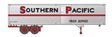 Fruehauf 40' Fluted-Side Volume Van Trailer, Side Door - Assembled -- Southern Pacific 1 (silver, red, black)