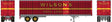 45' Trailmobile Dry Van Trailer with Side Door - Assembled -- Wilson's Truck Lines #155 (red, yellow)