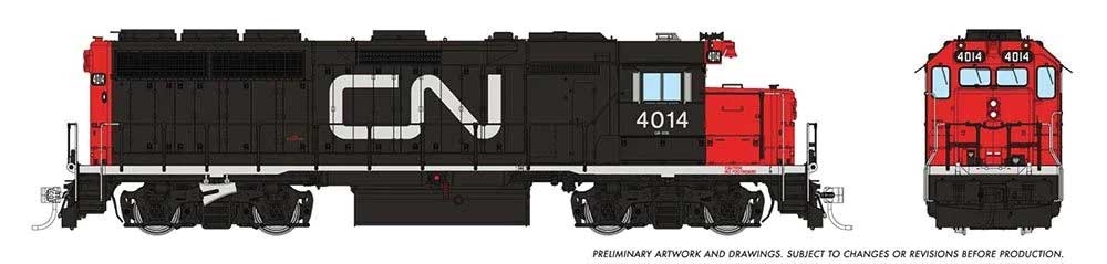 EMD GP40 - LokSound and DCC -- Canadian National #4014 (1967; black, red, white; Large Noodle Logo)