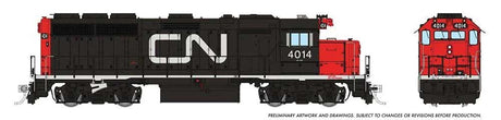 EMD GP40 - LokSound and DCC -- Canadian National #4014 (1967; black, red, white; Large Noodle Logo)