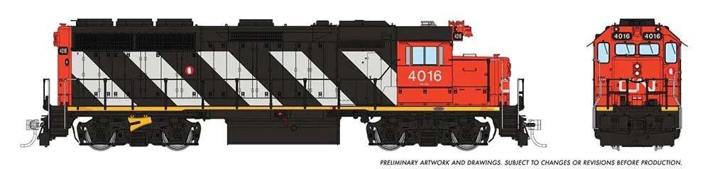 EMD GP40 - LokSound and DCC -- Canadian National #4013 (1978, black, red, white stripes)
