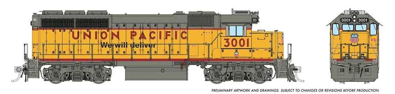 EMD GP40 - LokSound and DCC -- Union Pacific #3001 (1997, Armour Yellow, gray, red, red Frame Stripe)