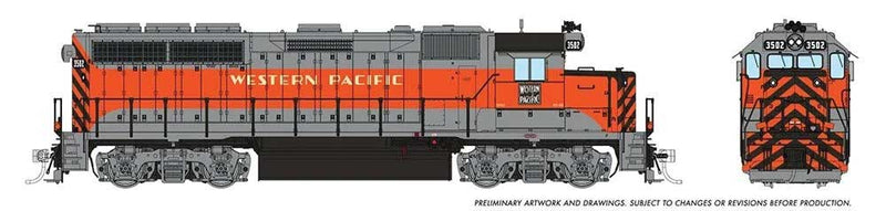 EMD GP40 - LokSound and DCC -- Western Pacific #3507 (1970, silver, orange)