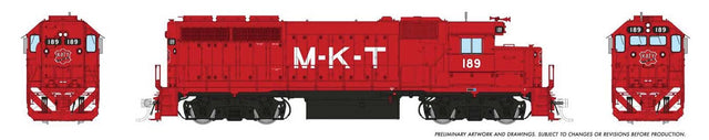 EMD GP40 - ESU LokSound and DCC -- Missouri-Kansas-Texas #189 (red, white)