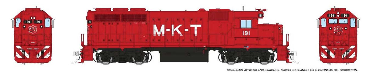 EMD GP40 - ESU LokSound and DCC -- Missouri-Kansas-Texas #191 (red, white)
