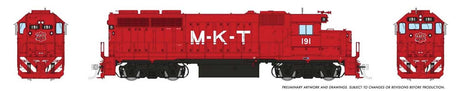 EMD GP40 - ESU LokSound and DCC -- Missouri-Kansas-Texas #191 (red, white)