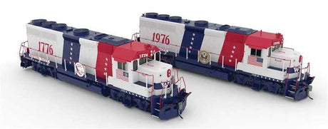 EMD GP40 2-Pack - ESU LokSound and DCC -- Western Pacific #1776, 1976 (Bicentennial Scheme, red, white, blue)