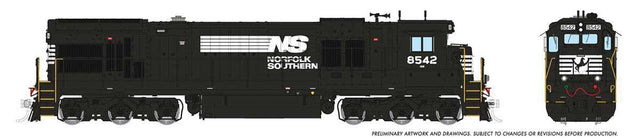GE C36-7 - Standard DC -- Norfolk Southern #8535 (Claytor Scheme, black, white)