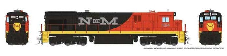 GE C30-7 - ESU LokSound and DCC -- Nacionales de Mexico #6793 (Early, orange, green, silver, yellow)