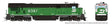 GE C36-7 - Sound and DCC -- Burlington Northern #5057 (Whiteface Scheme, Cascade Green, black)