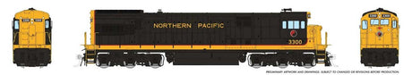 GE U33C Low Nose - Standard DC -- Northern Pacific #3300 (black, yellow)